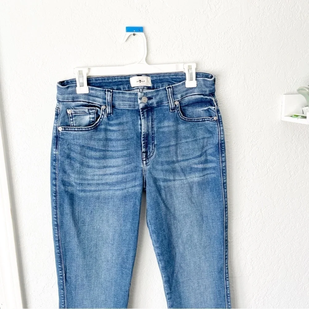 7 For All Mankind Jeans Women's 31 Kimmie Straight Leg Marsh Medium‎ Wash $198